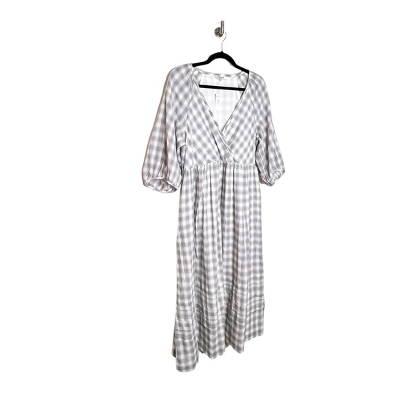 Madewell Marianna Puff-Sleeve Midi Dress in Plaid - Picture 6 of 9